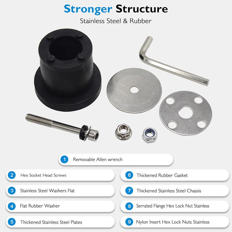BOPOREAE Expandable Mechanical Seal Cleanout Pipe Plug-Rubber Expansion Scupper Plugs & Removable Stainless Steel Allen Wrench Handle, 3-3/8 to 3-15/16 in Sewer Cap Cover, Winterizing Pool Boat Plugs - Image 4